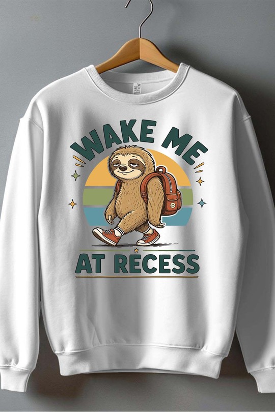 Wake Me At Recess - Sweat Col Rond Homme-BLANC