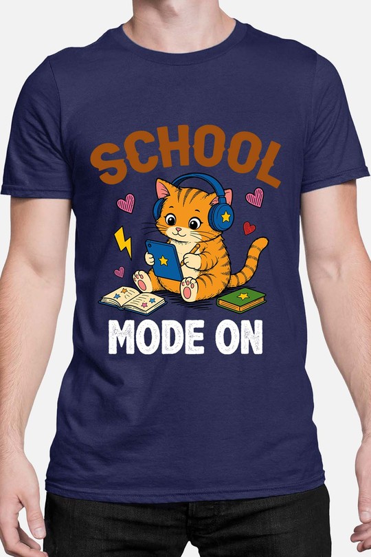 school Mode on - Tshirt Homme-MARINE