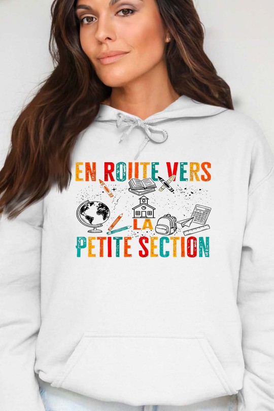 Route Ptite Section - Sweat Capuche Femme-BLANC