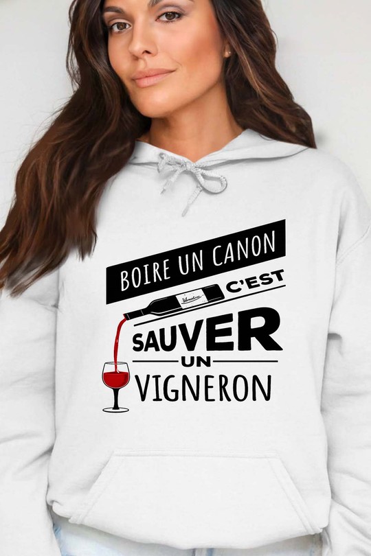 Sauver vigneron - Sweat Capuche Femme-BLANC