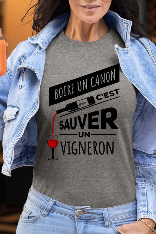 Sauver vigneron - Tshirt Femme-GRIS