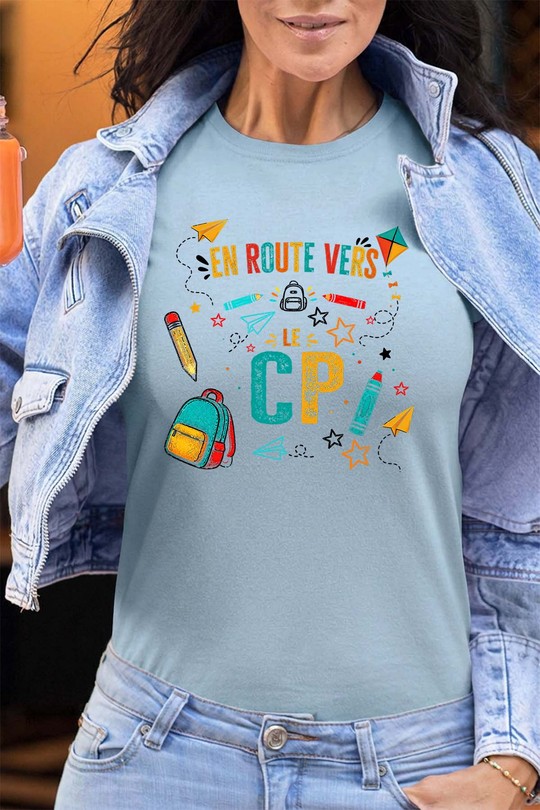 Route CP - Tshirt Femme - FC-BLEU CIEL