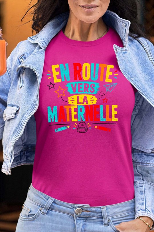 Route maternelle - Tshirt Femme - FC-FUSHIA