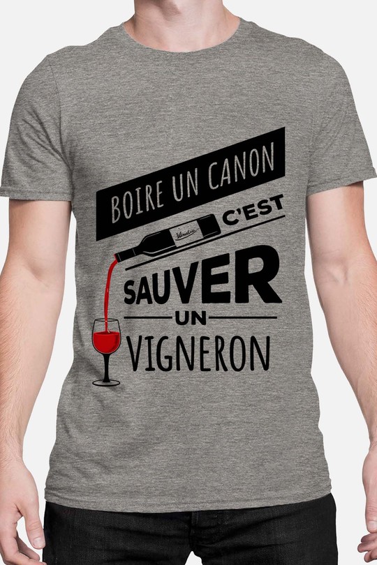 Sauver vigneron - Tshirt Homme-GRIS