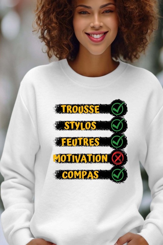 check tools - Sweat Col Rond Femme-BLANC