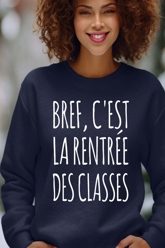 rentree des cmasses - Sweat Col Rond Femme-MARINE