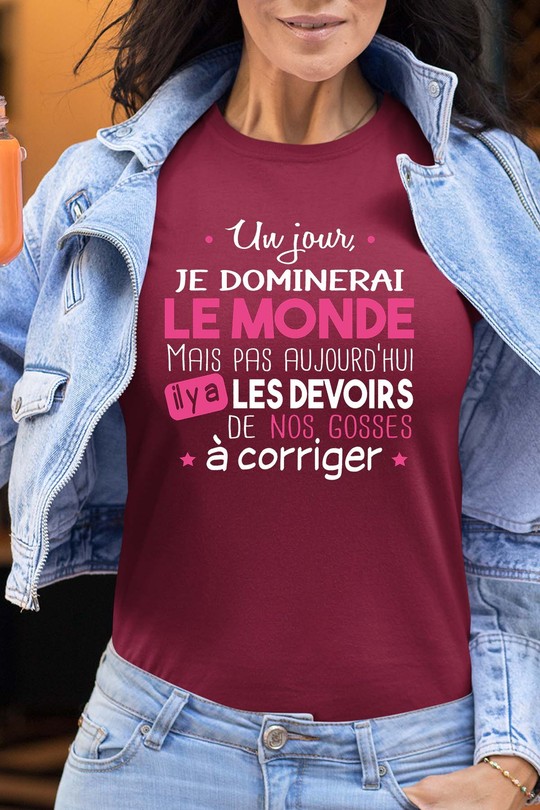devoirs fete mere - Tshirt Femme-BORDEAUX