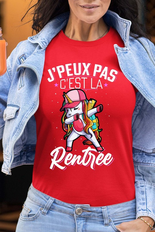 jp pas unicorn rentrer - Tshirt Femme-ROUGE