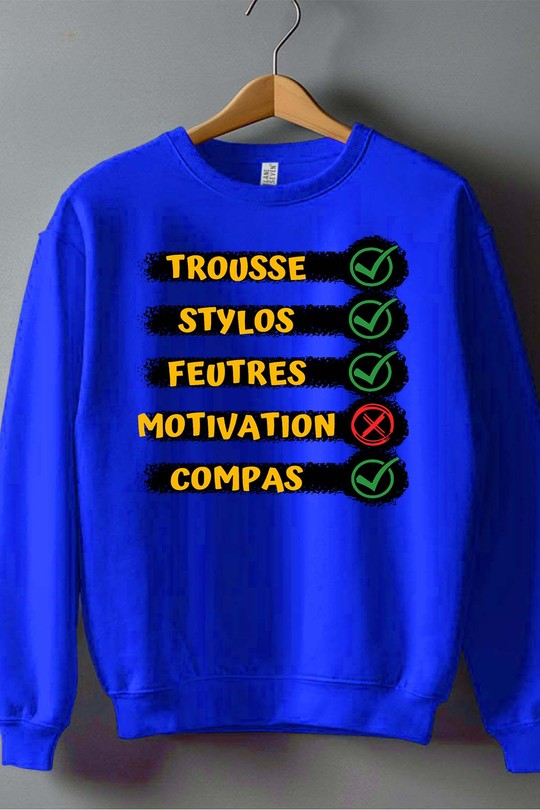 check tools - Sweat Col Rond Homme-BLEU ROI