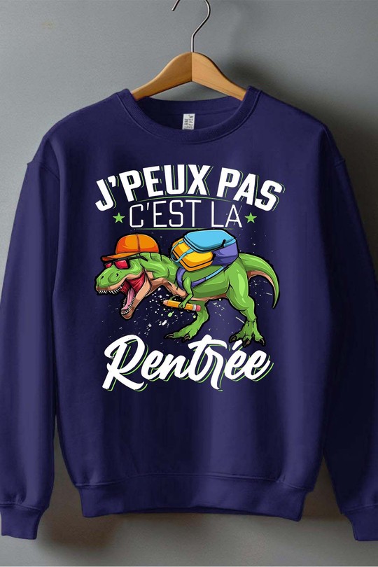 jp pas trex  rentrer - Sweat Col Rond Homme-MARINE