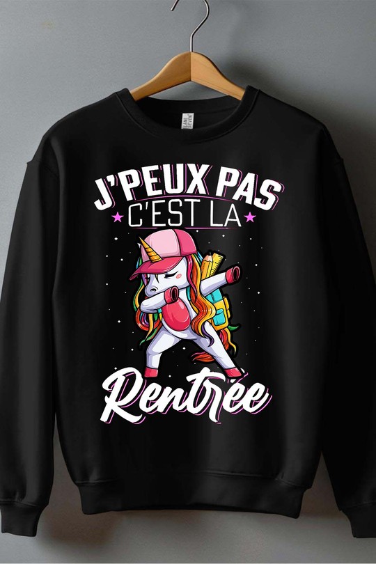 jp pas unicorn rentrer - Sweat Col Rond Homme-NOIR