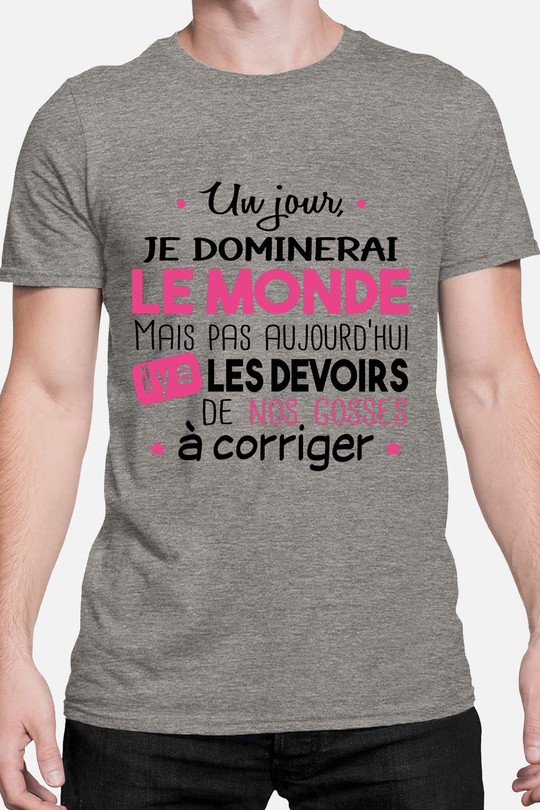 devoirs fete mere - Tshirt Homme-GRIS