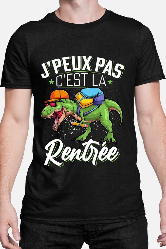 jp pas trex  rentrer - Tshirt Homme-NOIR