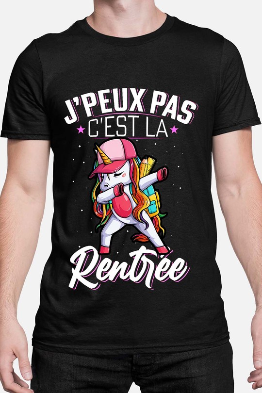jp pas unicorn rentrer - Tshirt Homme-NOIR