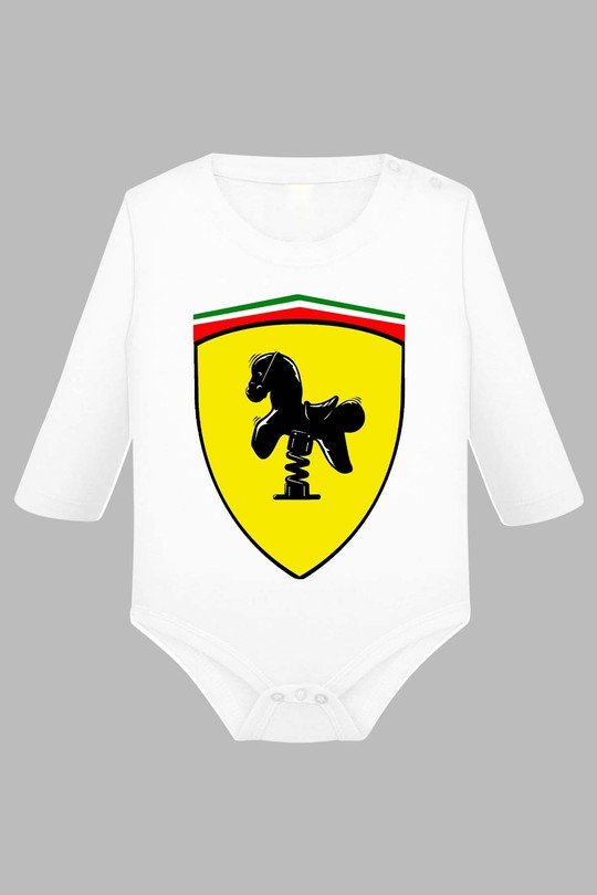 Ferrari kid - Body Manche longue bébé-BLANC