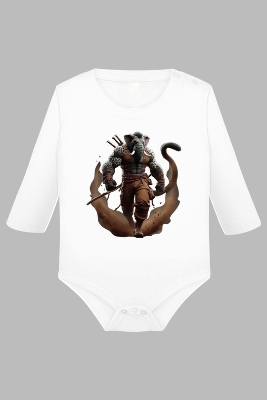 Mutant elephan - Body Manche longue bébé-BLANC