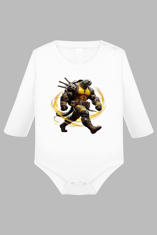 Mutant Tortue - Body Manche longue bébé-BLANC