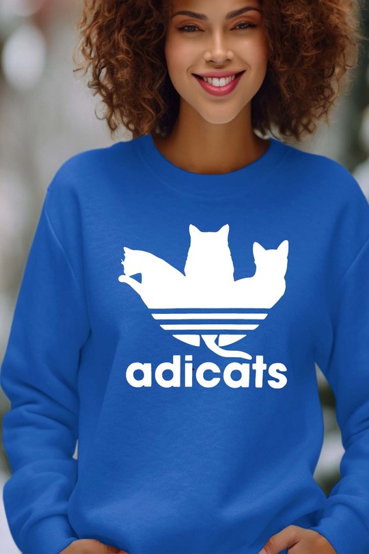 adicats Style - Sweat Col Rond Femme-BLEU ROI