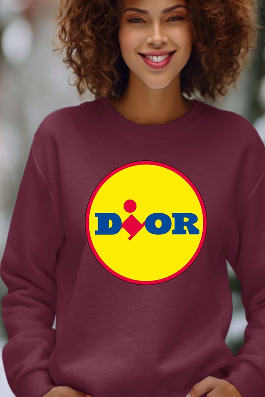 Li dior - Sweat Col Rond Femme-BORDEAUX