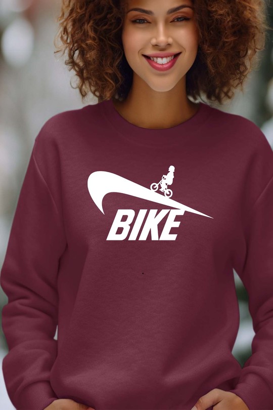 nike bike - Sweat Col Rond Femme-BORDEAUX