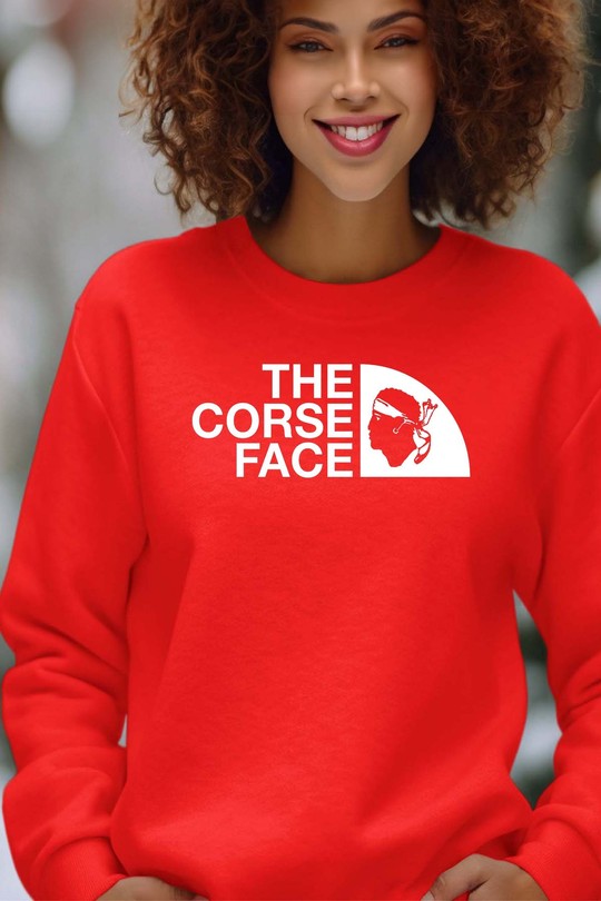 The corse face - Sweat Col Rond Femme-ROUGE
