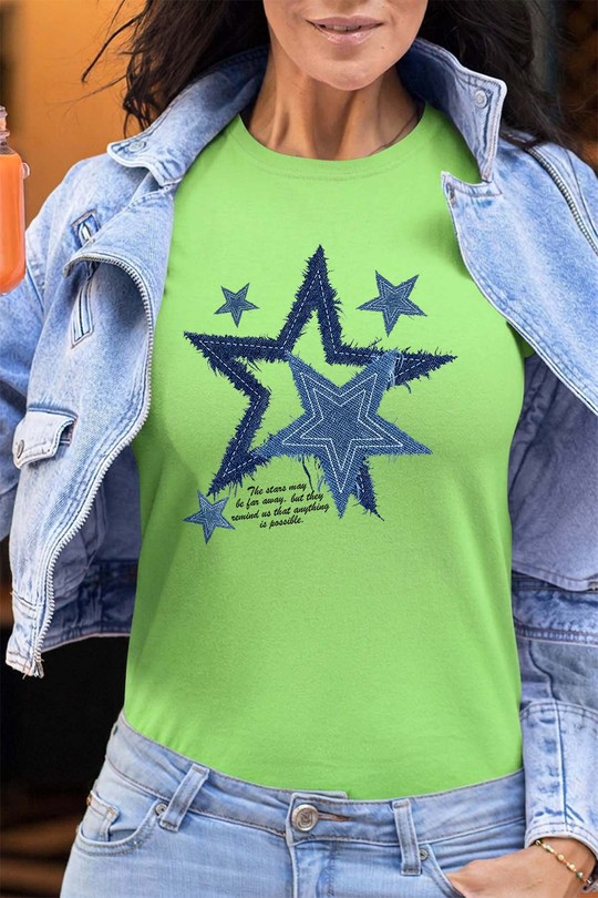 jeans stars - Tshirt Femme - FC-VERT CLAIR