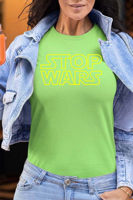 stop wars - Tshirt Femme - FC-VERT CLAIR