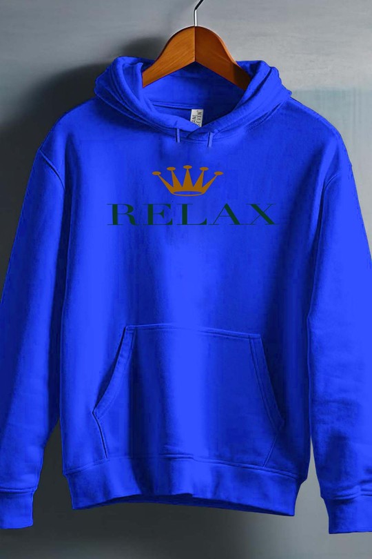 RELAX  crown - Sweat capuche Homme-BLEU ROI
