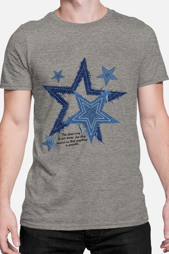 jeans stars - Tshirt Homme-GRIS