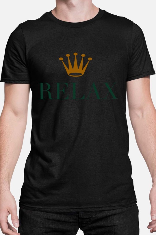 RELAX  crown - Tshirt Homme-NOIR