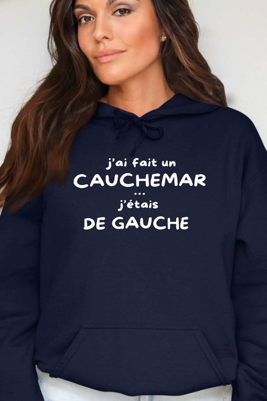 cauchemar de Gauche - Sweat Capuche Femme-MARINE