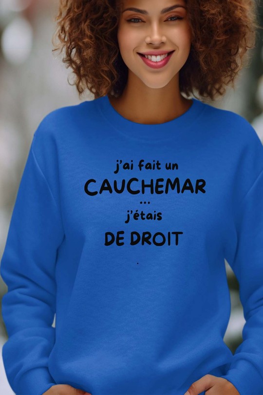 cauchemar de droit - Sweat Col Rond Femme-BLEU ROI