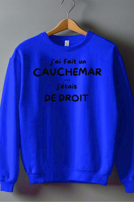 cauchemar de droit - Sweat Col Rond Homme-BLEU ROI