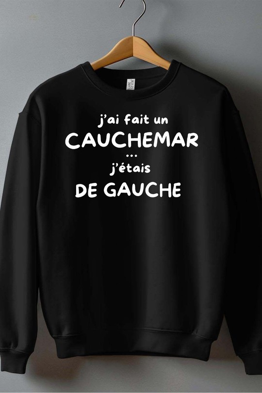 cauchemar de Gauche - Sweat Col Rond Homme-NOIR