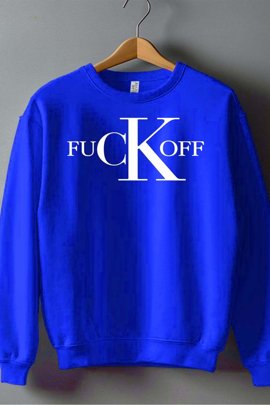 fuCK off - Sweat Col Rond Homme-BLEU ROI