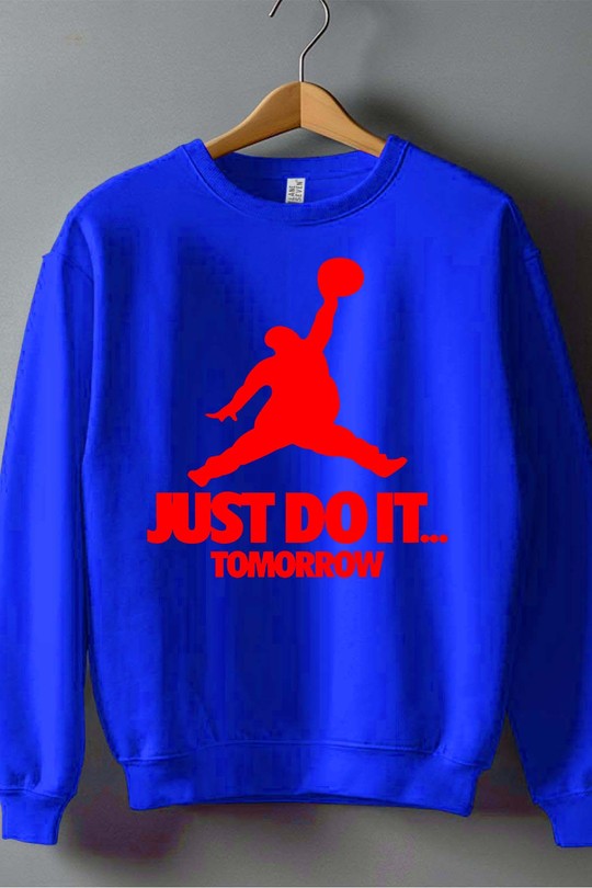 just do it tomorrow - Sweat Col Rond Homme-BLEU ROI