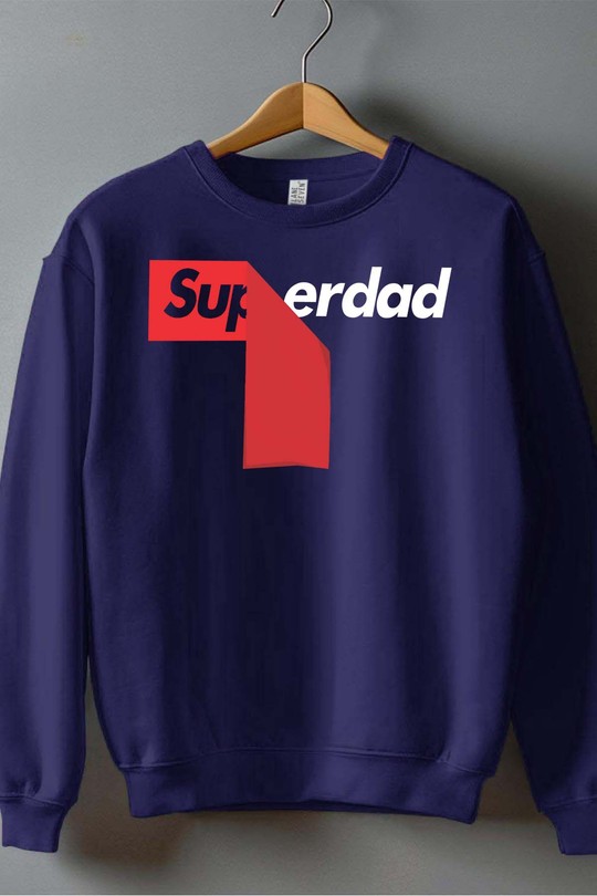 red stick superdad - Sweat Col Rond Homme-MARINE
