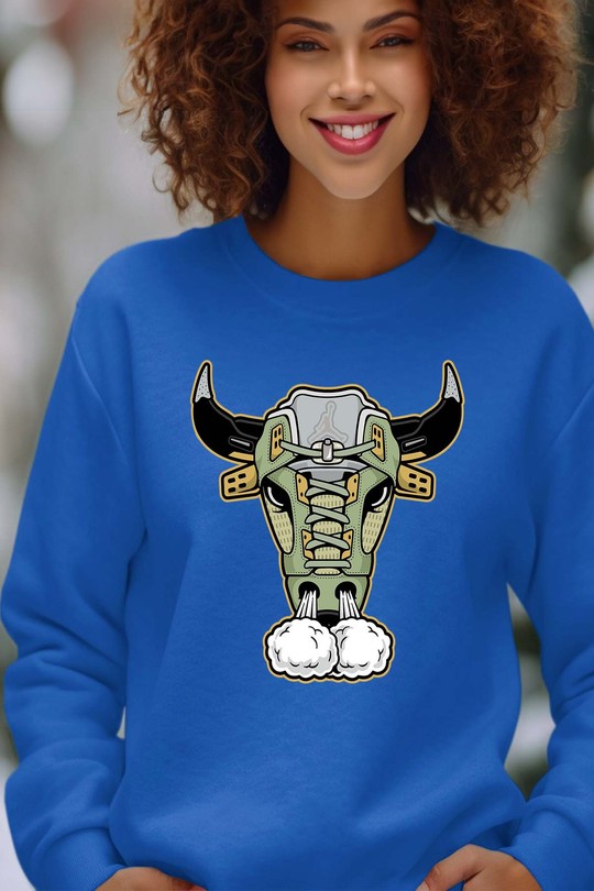 Masque Sacré - Sweat Col Rond Femme-BLEU ROI