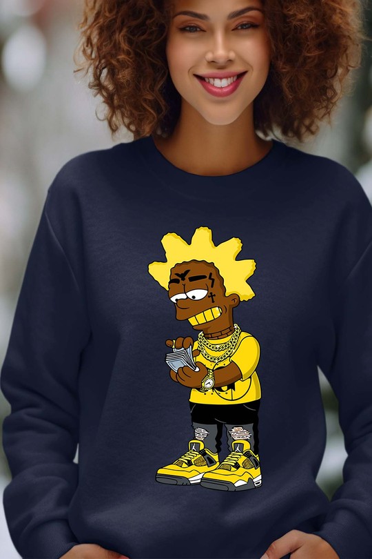 PRINCE Rebelle - Sweat Col Rond Femme-MARINE
