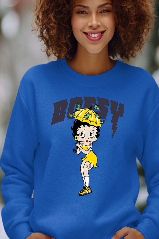 Princesse Urbaine - Sweat Col Rond Femme-BLEU ROI