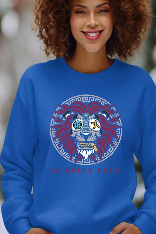 Roi Antique - Sweat Col Rond Femme-BLEU ROI