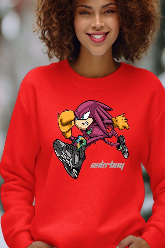 Vitesse Rebelle SONIC - Sweat Col Rond Femme-ROUGE