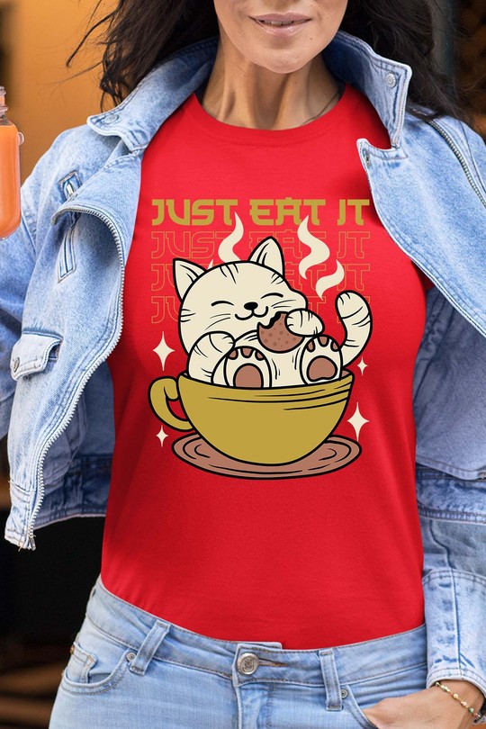 Just Eat It - Tshirt Femme-ROUGE