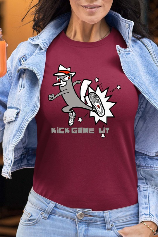 loup kick game - Tshirt Femme-BORDEAUX