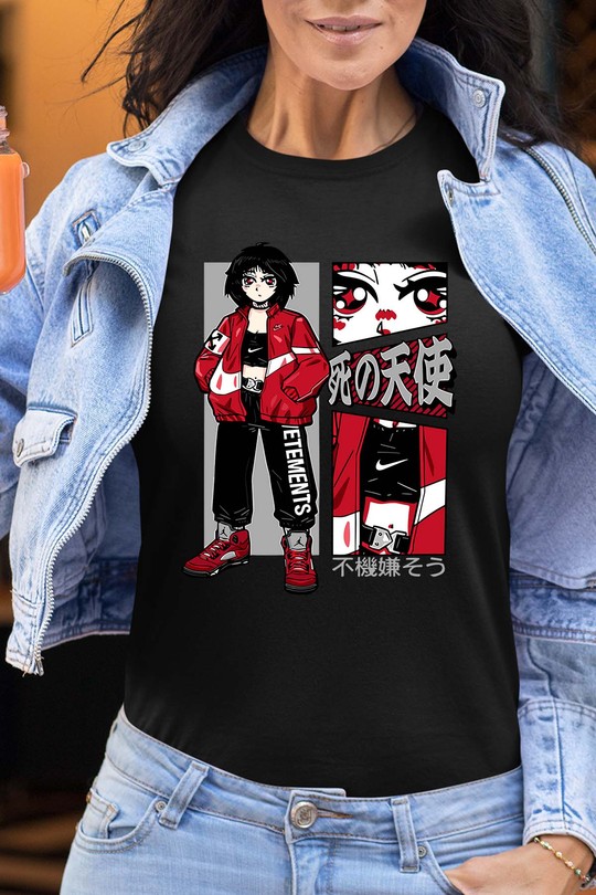 manga Gang Urbain - Tshirt Femme-NOIR