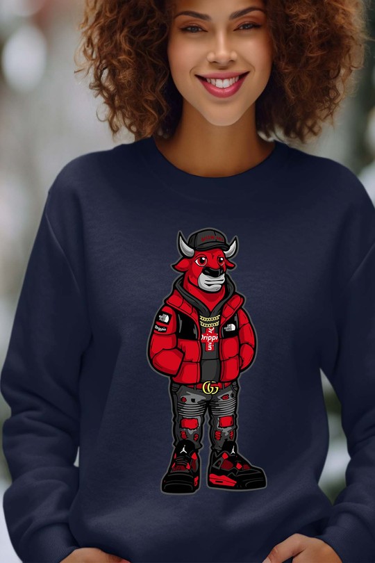 Force Urbaine - Sweat Col Rond Femme-MARINE