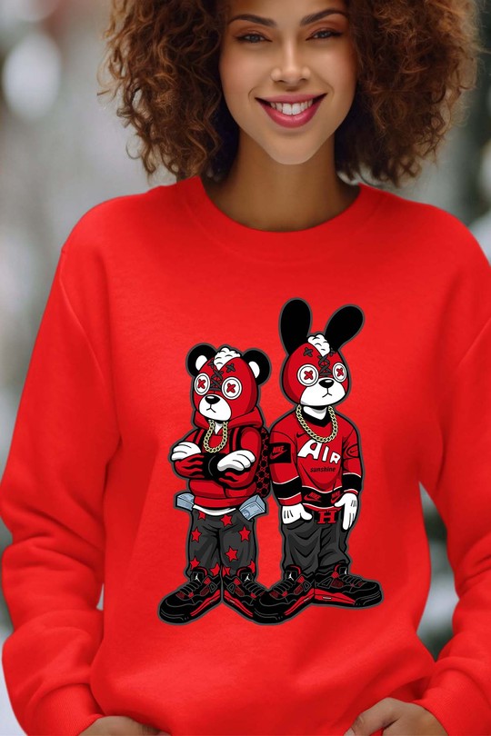 Jumeaux Sauvages - Sweat Col Rond Femme-ROUGE
