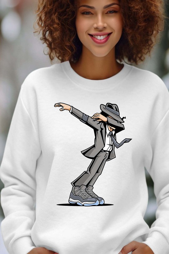Ombre en Mouvement - Sweat Col Rond Femme-BLANC