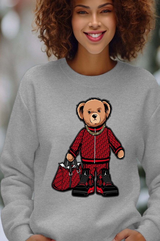 Ours Deluxe - Sweat Col Rond Femme-GRIS