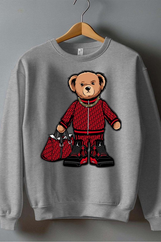Ours Deluxe - Sweat Col Rond Garçon-GRIS